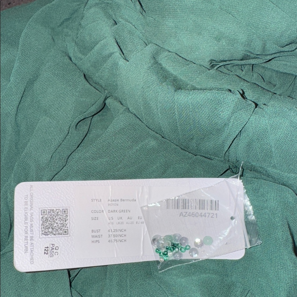 Azazie Bermuda, Dark Green, Size 16 - Picture 2 of 2